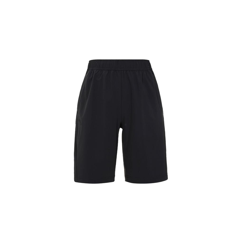 Anta Solid Logo Waist Straight-Leg Drawstring Woven Shorts Men Bottoms Basic-Black 152327501-2