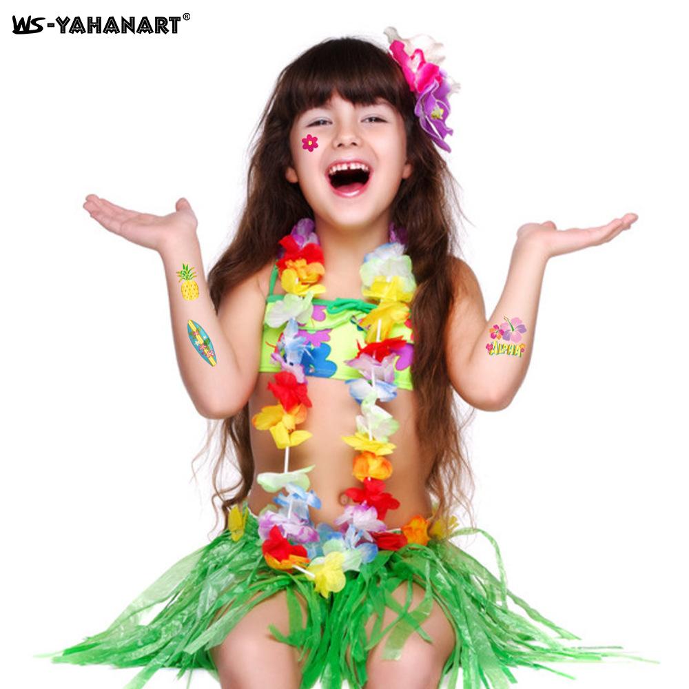 Детская летняя пляжная вечеринка Aloha Bronzing Tattoo Sticker Anti-Hawaii Fruit Tattoo Sticker