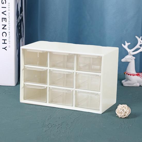 Convenient Cosmetic Storage Box Transparent And Visible Organization 3 Colors Mini Compact 6/9 Drawers Storage Container for Home