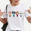 Funny Cartoon Character Graphic T Shirt Women Fashion Crew Neck Loose Short Sleeve Streetwear Casual Anime Harajuku Tees