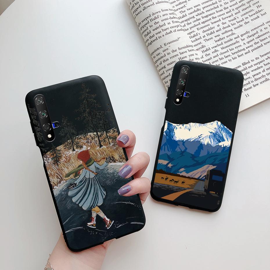 For Honor 20 Case For Honor 20 Pro YAL-AL10 Cover Cute Cat Cartoon Painted Phone Case For Honor20 20Pro YAL-L21 Soft Bumper Capa