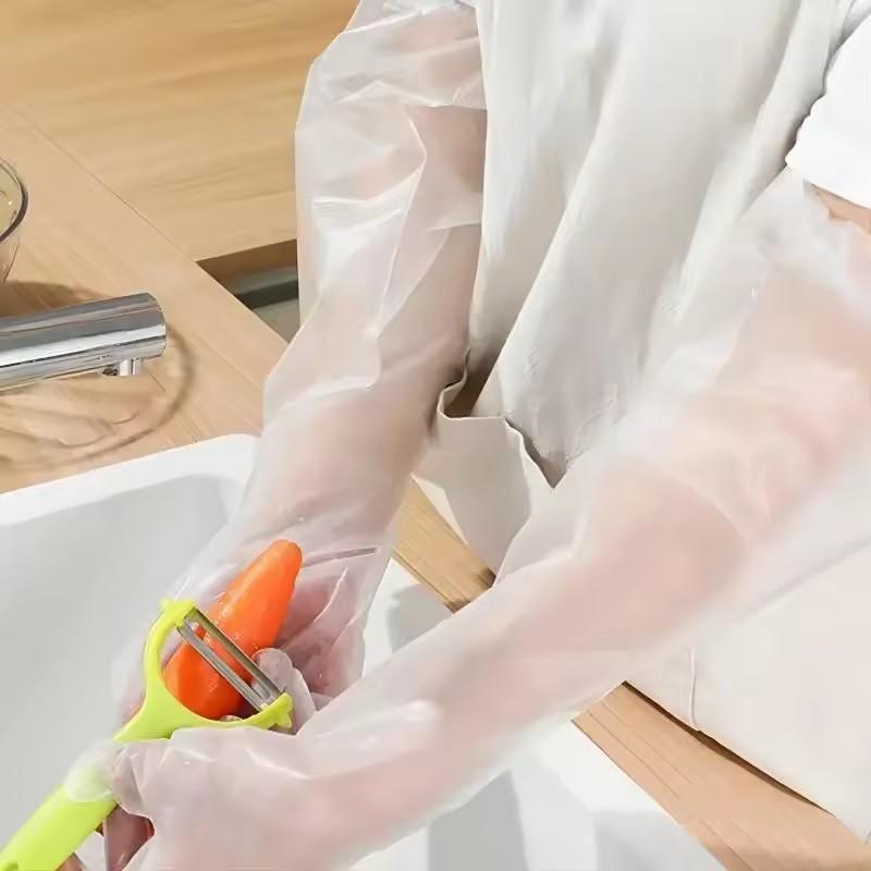 10/30 шт. Одноразовые нарукавники Перчатки для кухни Бытовой уборки Водонепроницаемые Эластичный шнурок Удлиненные Длинные перчатки