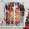 Christmas Decoration Curtain Christmas Tree Christmas Hat Gift Elk Snowflakes New Year Festival 3d Printing Easy To Wash Curtain