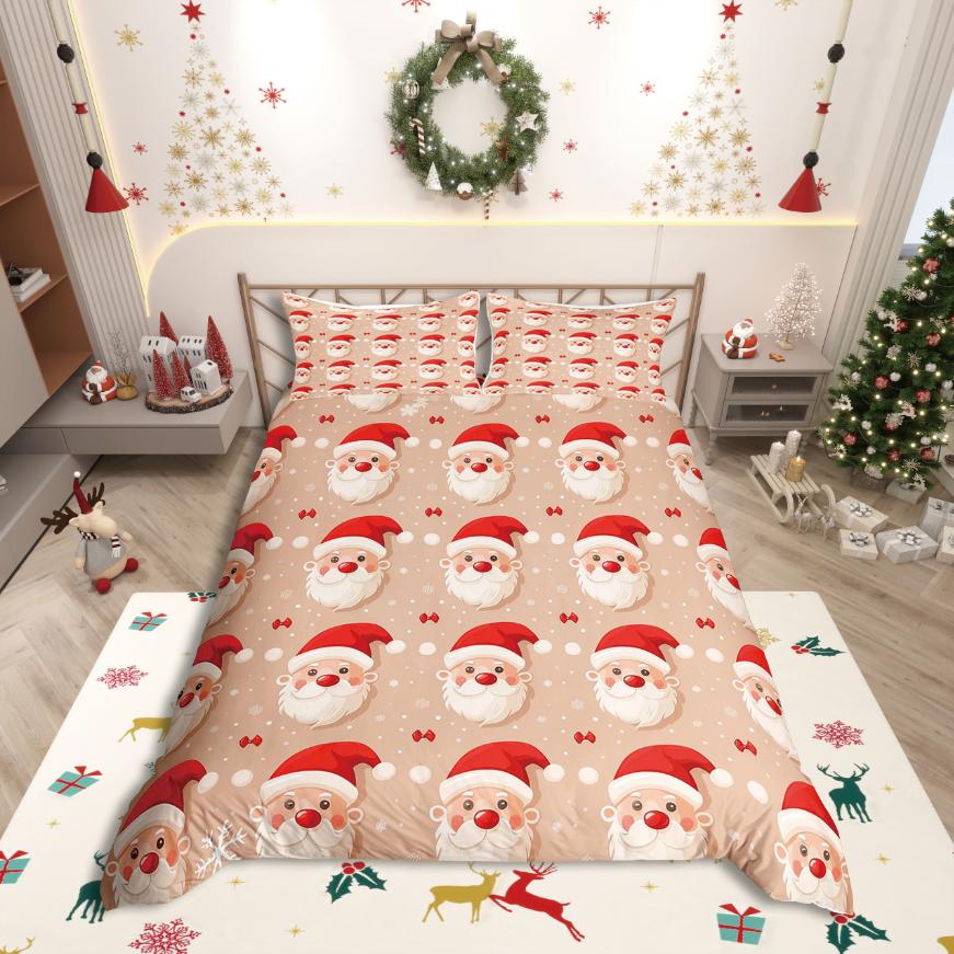 Homewish Christmas Nutcracker Duvet Cover Set,Xmas Tree for Teens Bedding Set,Happy New Year Decor
