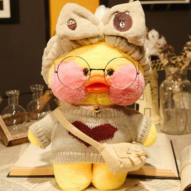 30cm Cute Plushie Lalafanfan Yellow Duck Stuffed Animals Soft Plush Toys For Girls Kids Kawaii Doll Birthday Christmas Gift