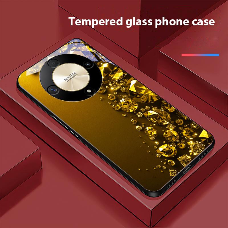 Полностью бриллиантовый чехол для телефона из закаленного стекла для Honor Magic 6 50 70 90 Lite X7b 200 Pro Nova 10 Nova 5T X6 P30 Pura 70 Ultra