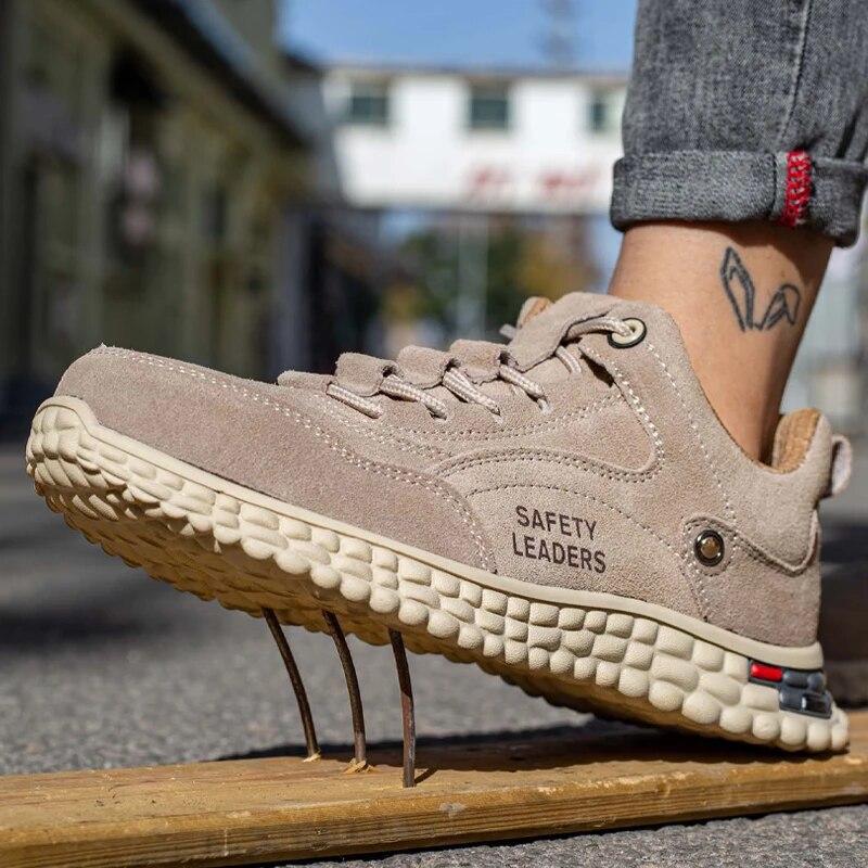 Обувь из натуральной кожи. Защитные ботинки. Туфли со стальным носком. Мужская рабочая обувь. Неразрушимые кроссовки. Рабочая защитная обувь. Легкие защитные ботинки.
