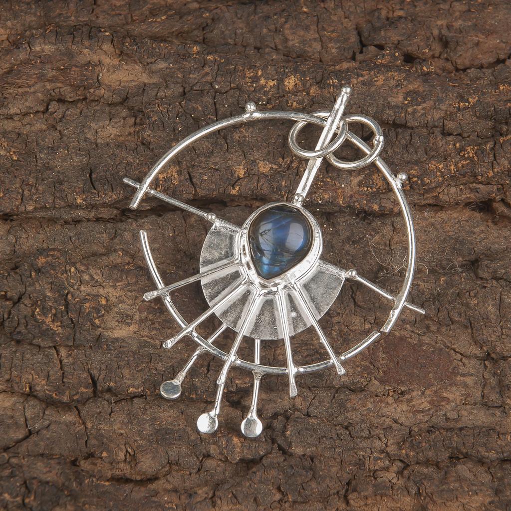 Подвеска из лабрадорита, ручная работа, драгоценный камень, серебряный кулон 925 пробы, антикварная бижутерия, для подарка, серебряные украшения