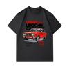 Men's 100% Cotton Crew Neck Short Sleeve T-Shirt, Retro Classic Red Vintage Car Urban Casual Graphic Print Tee, Comfortable Breathable Daily Top for C