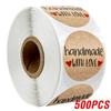 100-500 шт. Винтажные крафт-бумажные наклейки для скрапбукинга, подарков, канцелярских товаров, наклейки-этикетки, ручная работа с любовью, спасибо за наклейки