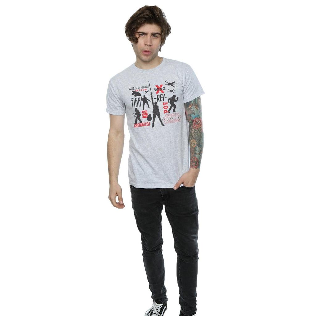 Star Wars Mens The Last Jedi Rebellion Silhouettes T-Shirt