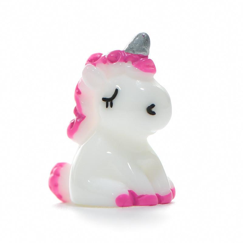 Очаровательные мини-фигурки единорогов, смола, красочный мультяшный стиль, идеально подходят для сказочных садов