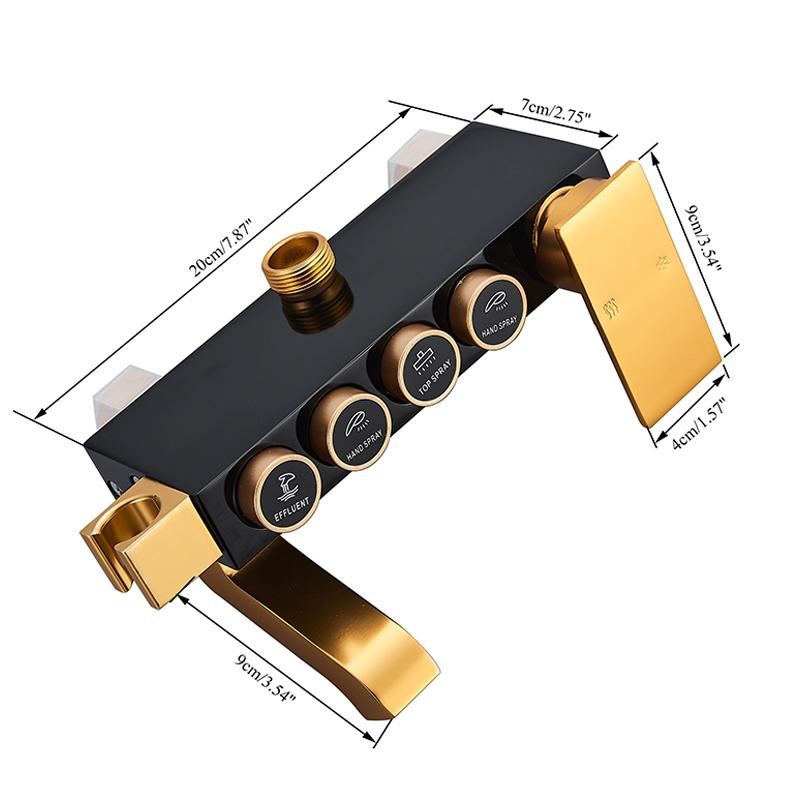 Набор смесителей для душа черного золота, космический алюминиевый смеситель для душа с дождевой водой, смеситель для душа с биде, смеситель для горячей и холодной воды