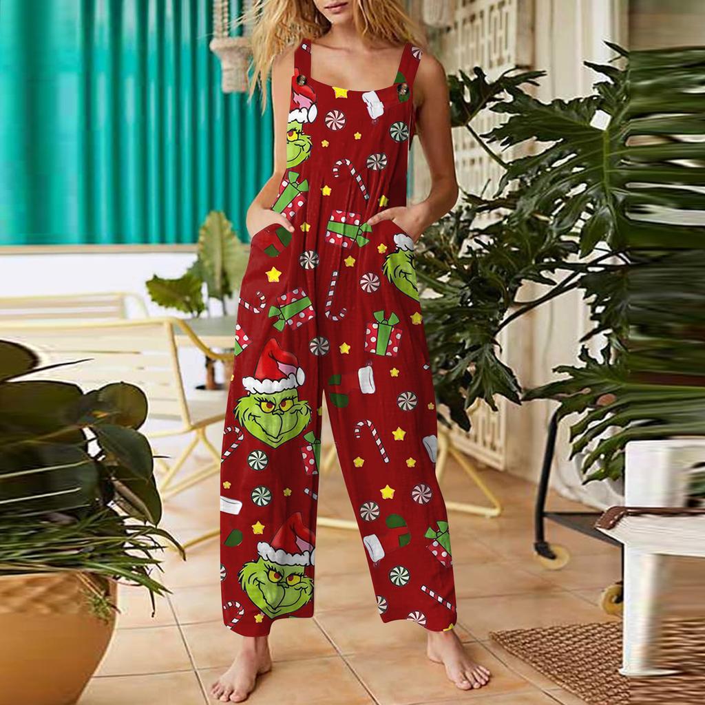 Womens Casual Overalls Jumpsuits Adjustable Straps Sleeveless Summer Cute Comfy Rompers With Pocket