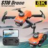 New S118 RC Drone Professinal 4K HD ESC Three Camera Wide Angle Optical Flow Localization 360° Obstacle Avoidance Brushless Quadcopter Toy Gift