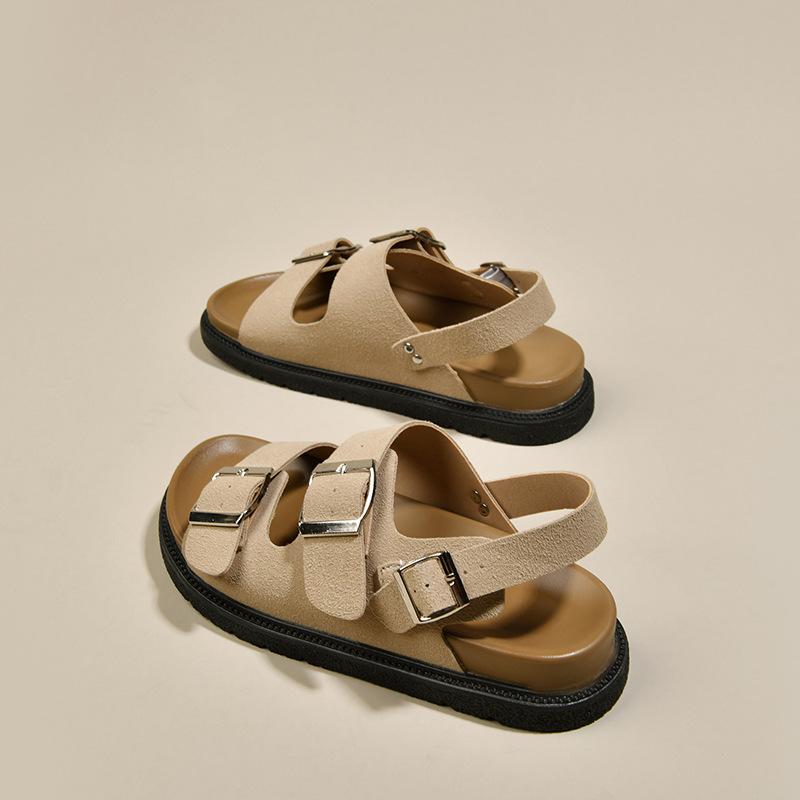 Римские сандалии женские летние новые Boken женские сандалии для улицы платформа нишевые универсальные с ремешком и пряжкой пляжная обувь