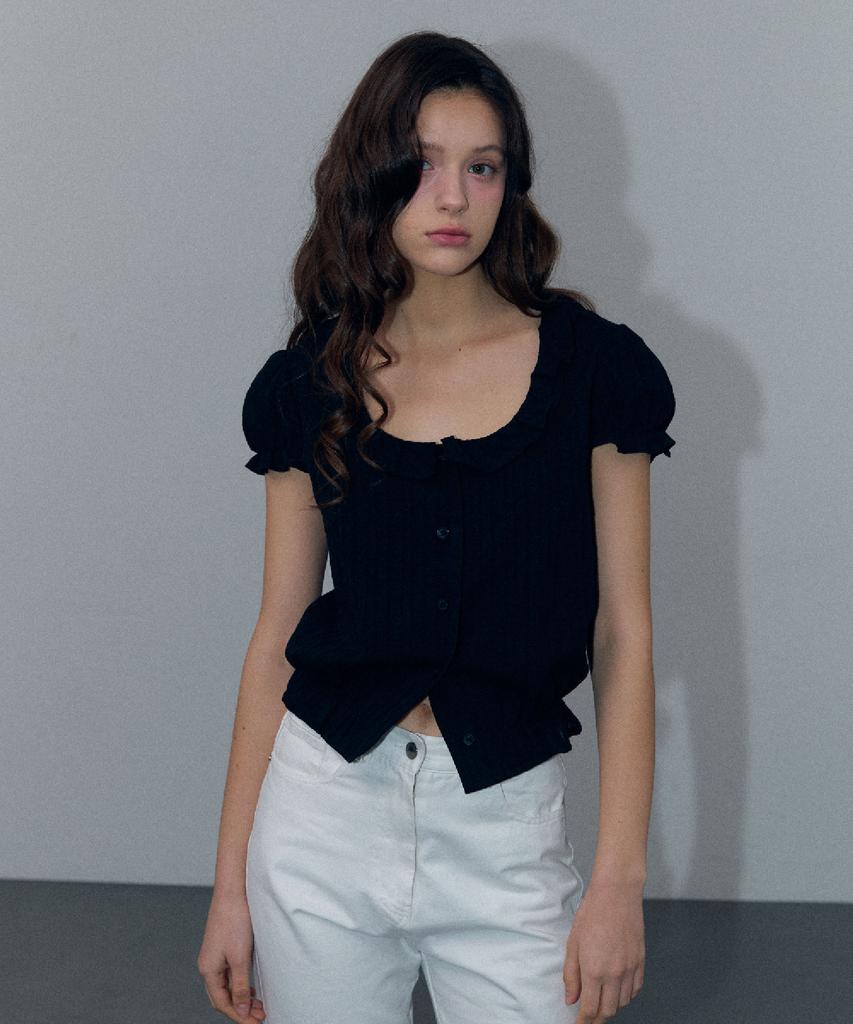 Блузка с рюшами Obeutte Claire_Черная