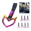 Цветной автомобильный буксировочный ремень Tsurikawa Ring Heart JDM Train Bus Handle Strap Styling Drift Charm Strap Auto Accessories