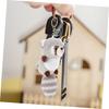 [Abaodam] Mini Red Panda and Raccoon Plush Keychain Pendant, Gray PP Cotton, Bag Charm for Keys and Zippers, 18x7x6cm, Animal Party Gift