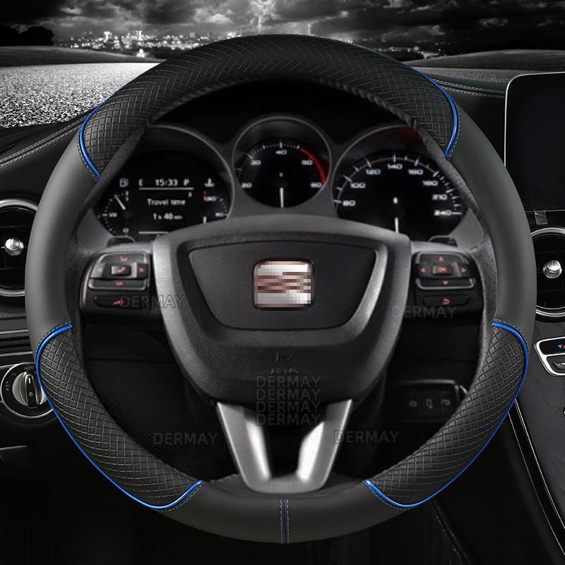 for Seat Altea 2004~2015 Car Steering Wheel Cover PU Leather Non-slip Auto Accsesories