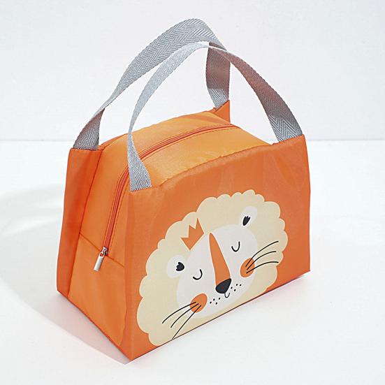 Lunch Bag High Capacity Waterproof Insulated Cartoon Pattern Smooth Zipper Keeping Warm Cold Fine Sewing Leakproof Thermal Bento Tote for Picnic