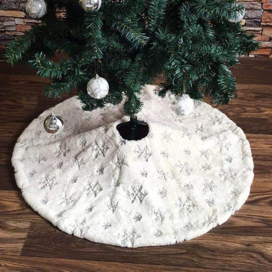 Искусственный мех юбка для рождественской елки Белая пушистая юбка для рождественской елки Толстый мягкий плюшевый коврик для зимних праздников Рождественское украшение для вечеринки