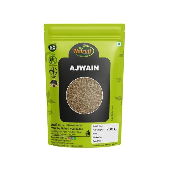 Nairuti Vyutpadan Ajwain 200g | Pure & Aromatic Carom Seeds | Ideal for Digestion Cooking & Spices | Freshly Packed | 100% Natural Spice