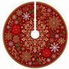 Santa Claus Christmas Tree Skirt Poinsettia Flower Christmas Decorations  Holiday