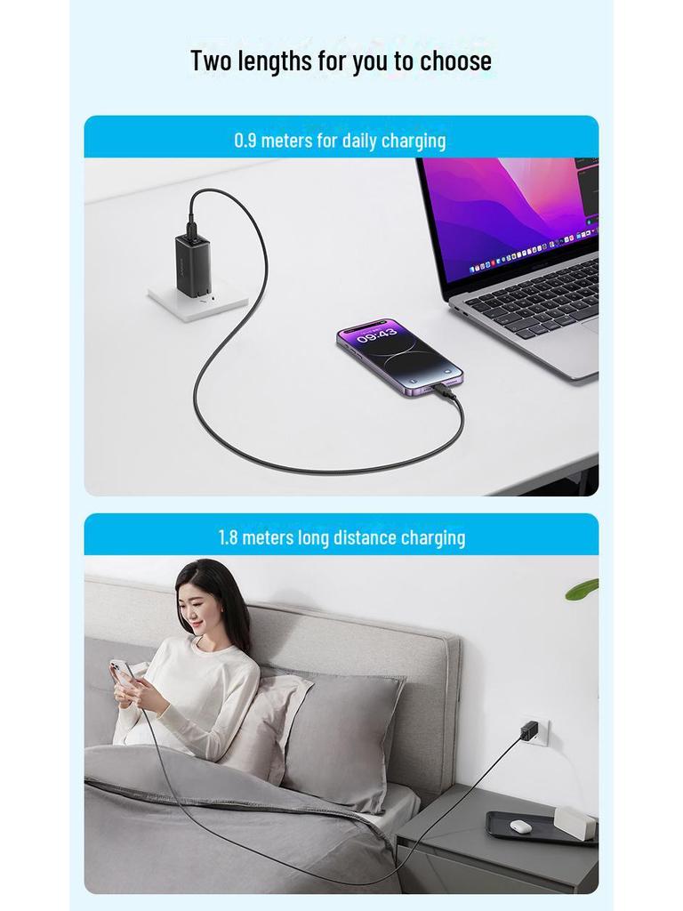 Anker Fast Charging PD Braided USB-C Cable, сертифицированный Apple MFi (А81А6)