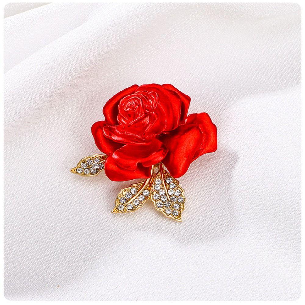 Temperament Temperament Red Rose Brooch High-end High-end Suit Pins Female Lady