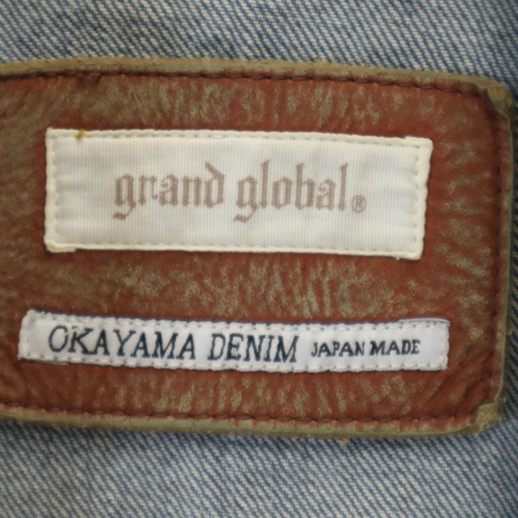 Grand global Джинсовая куртка Okayama 38 Синий стирка Джинсовая куртка тракер Мужская Б/У