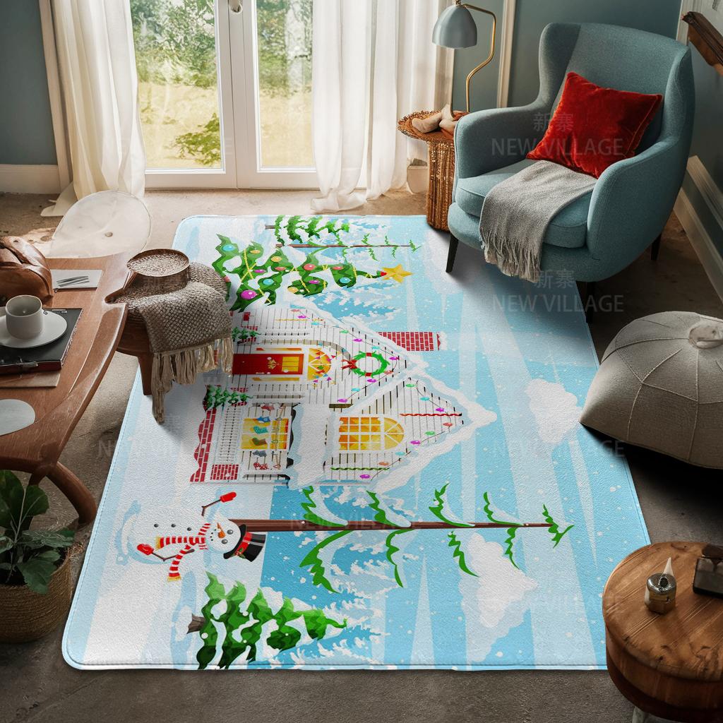 Ковер у входа в дом Домашний коврик у двери Гостиная Ванная Комната Ноги ванная комната Нескользящие коврики с водопоглощением для ванной Счастливого Рождества зима