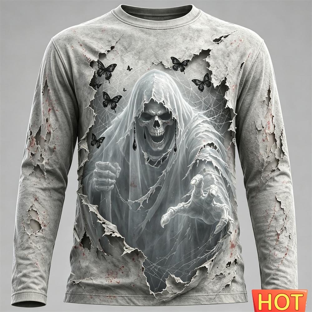 Men’s 3D Camo Long Sleeve Casual T‑Shirt For Outdoor Hunting Activities
