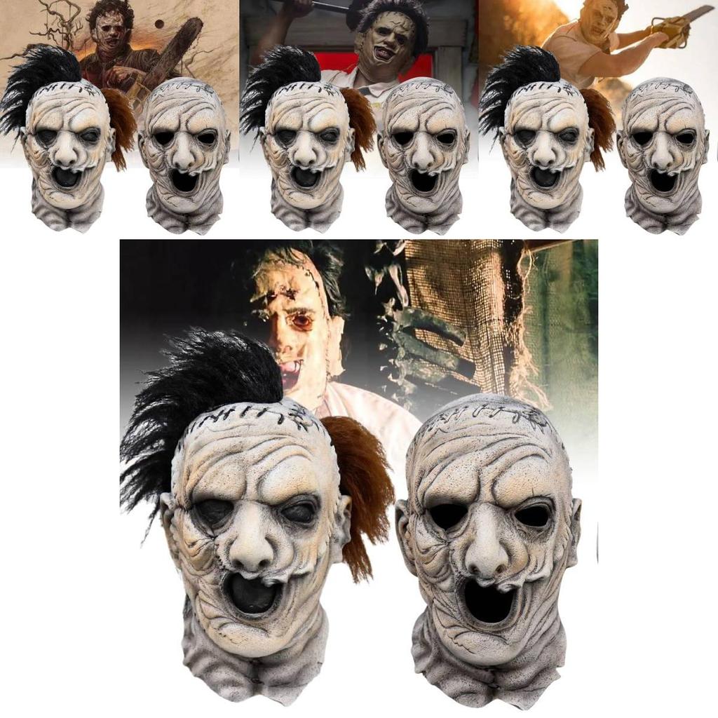 Scary Texas Chainsaw Massacre Mask For Halloween Party Latex Costume Accessory