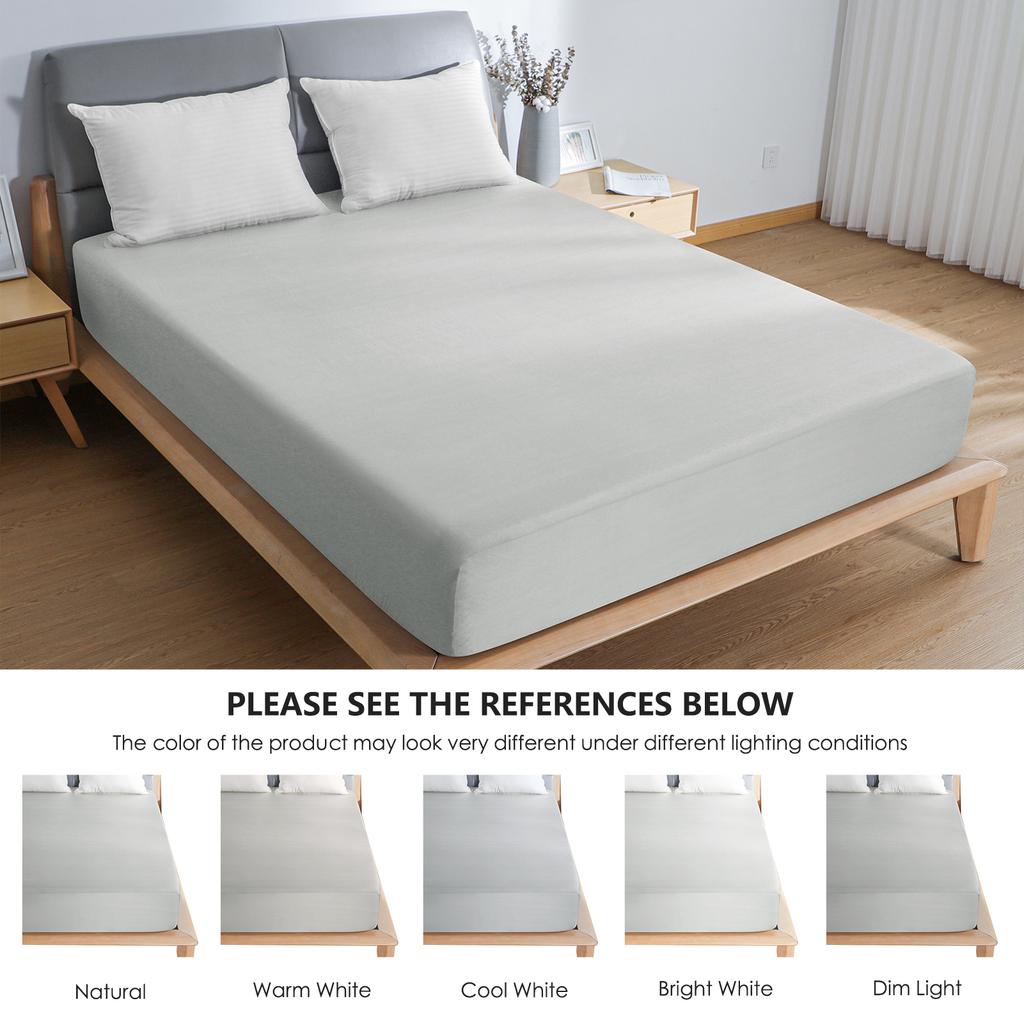 Mattress Protector Waterproof Breathable Fitted Mattress Cover Washable and Easy Care Black Navy Blue Grey