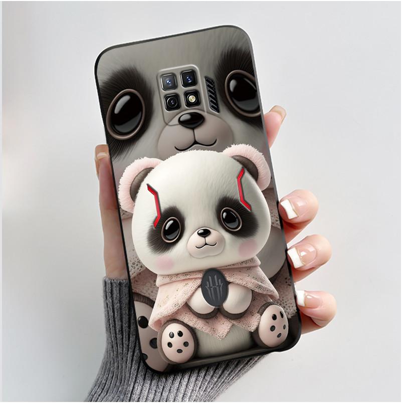 For Nubia Red Magic 7 Pro Case NX709J Back Cover Cute Heart Rabbit Black Soft TPU Phone Case For Red Magic 7S Pro NX709S Shell