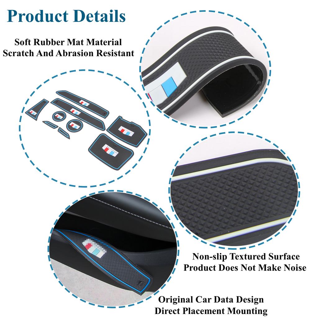 Противоскользящий коврик для ворот и чашек для Chevrolet Camaro 2017 2018 2022, резиновые прокладки с дверными пазами, салон автомобиля