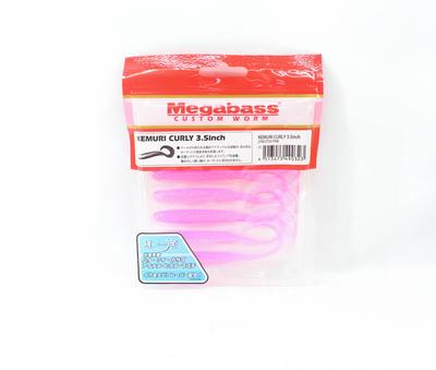 Megabass Мягкая приманка Kemuri Curly 3,5 дюйма Zabuton Pink (0323)