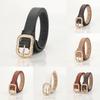 Элегантный женский ремень из искусственной кожи с металлической пряжкой для повседневной носки и рабочей одежды