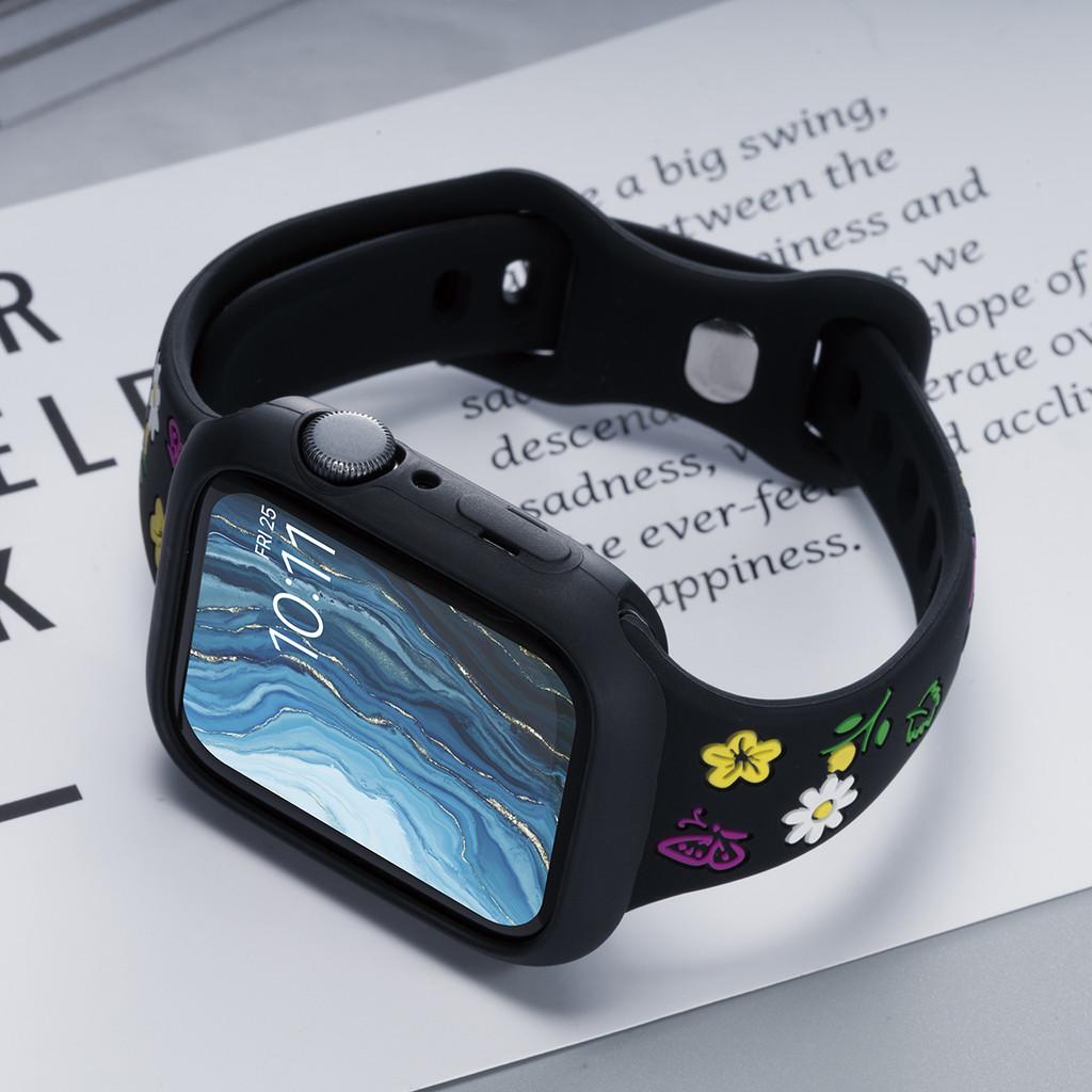 Милый цветочный силиконовый ремешок-чехол Для Apple Watch Ultra 49 мм S10 S11 42 мм 46 мм 38 40 41 44 45 ммДля iwatch SE 2 3 4 5 6 7 8 9