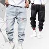 Hip Hop Cargo Pants Men Harem Pants Drawstring Loose Men's Jeans Casual Plus Size Cropped Trousers Joggers Fashion Pants