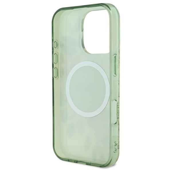 Guess Guhmp16Lhfwbdcen Iphone 16 Pro 6.3 Zielony/Green Hardcase Iml Flower & Tonal Circle Magsafe