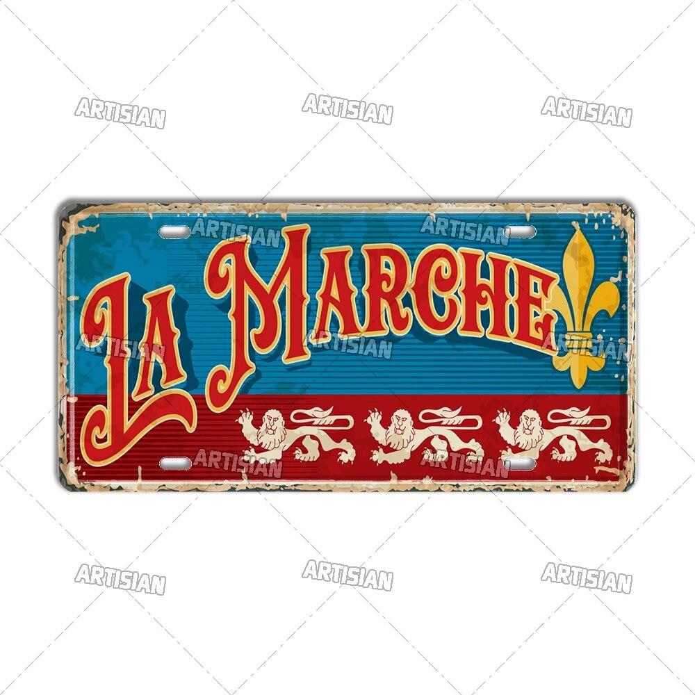 Artisian France Province Ctiy Metal Sign Landmark License Plate Travel Car Plate Decorative Tin Plaque Wall Decor Garage Bar Pub