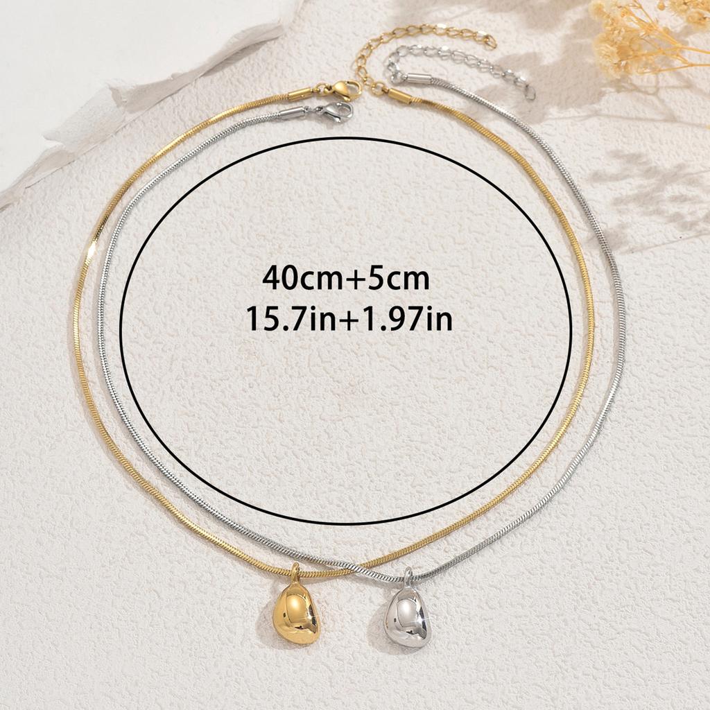 Geometric Light Luxury Women's Necklace Niche Ring Water Drop Design Simple Long Clavicle Chain Popular Necklace Women