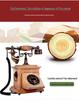 Retro Solid Wood Rotary Dial Telephone: Antique American-Chinese Desk Phone