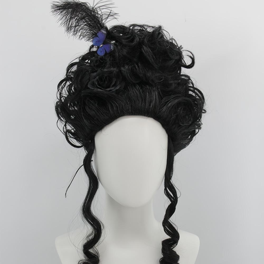 Queen Style Pink Grand Curly Cosplay Wig 18th Century Colonial Lady Wig for Easy Styling