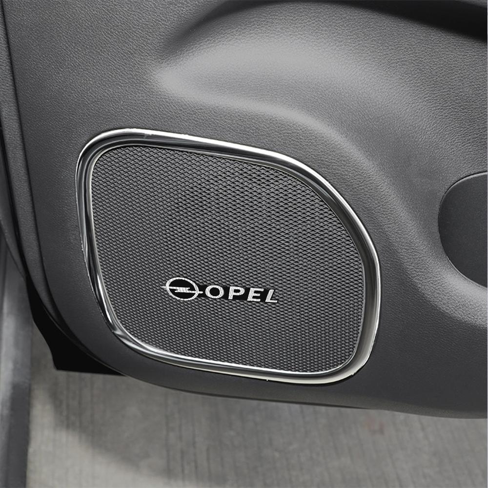 Aluminum Car Styling Interior Audio Speaker Badge Sticker Decor Accessories For Opel OPC Astra K Vivaro Corsa Zafira Insignia