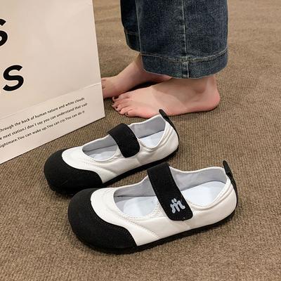 Туфли-лодочки Мэри Джейн женские 2025 лето новые нишевый дизайн на липучке женские туфли повседневные универсальные туфли