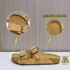 Leather Slippers Women's Summer New Flat-bottomed Outer Wear Buckle One-word Drag Casual Versatile Sandals Fashion Half Drag