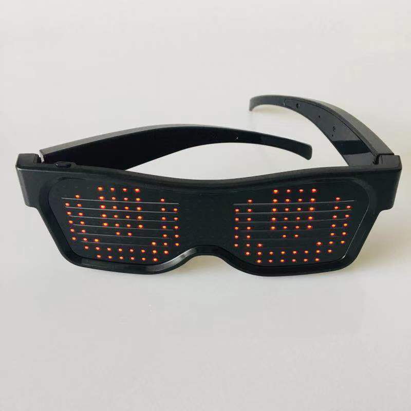 Светодиодные волшебные USB-зарядные очки DIY App Control Bluetooth светящиеся очки для вечеринок